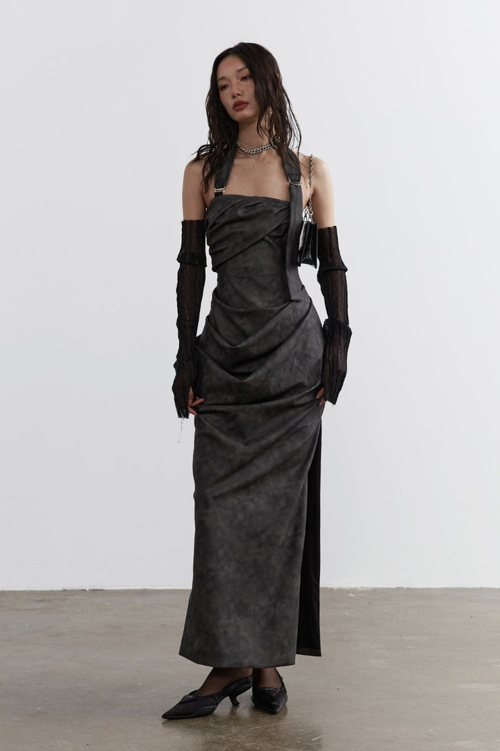 Sculptural Ruched Maxi Dress