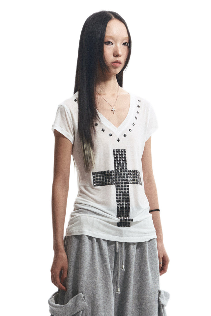 Studded Cross T-Shirt