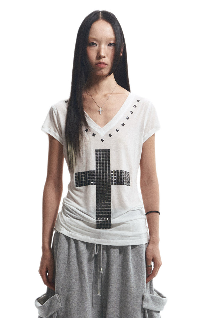 Studded Cross T-Shirt
