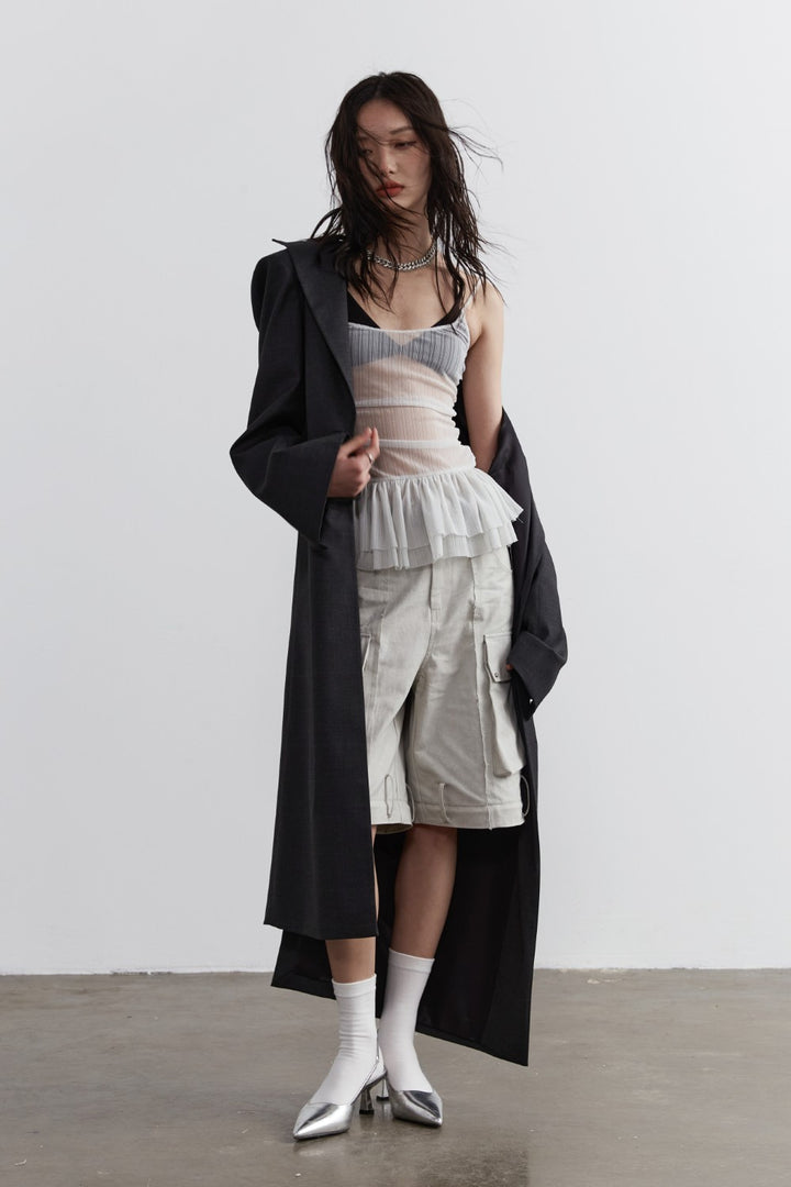 Sheer Pleated Cami Top