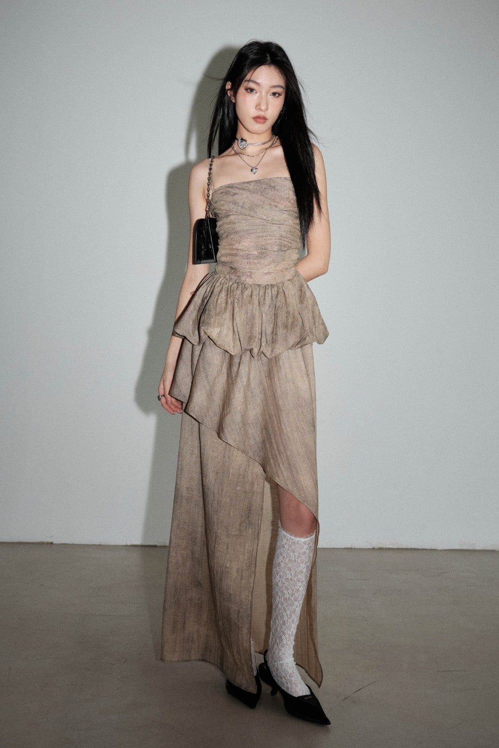 Grecian Drape Two-Piece Dress