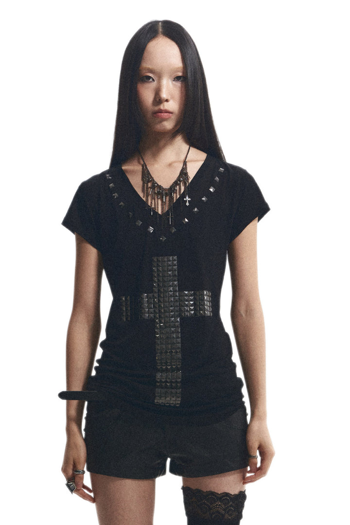 Studded Cross T-Shirt