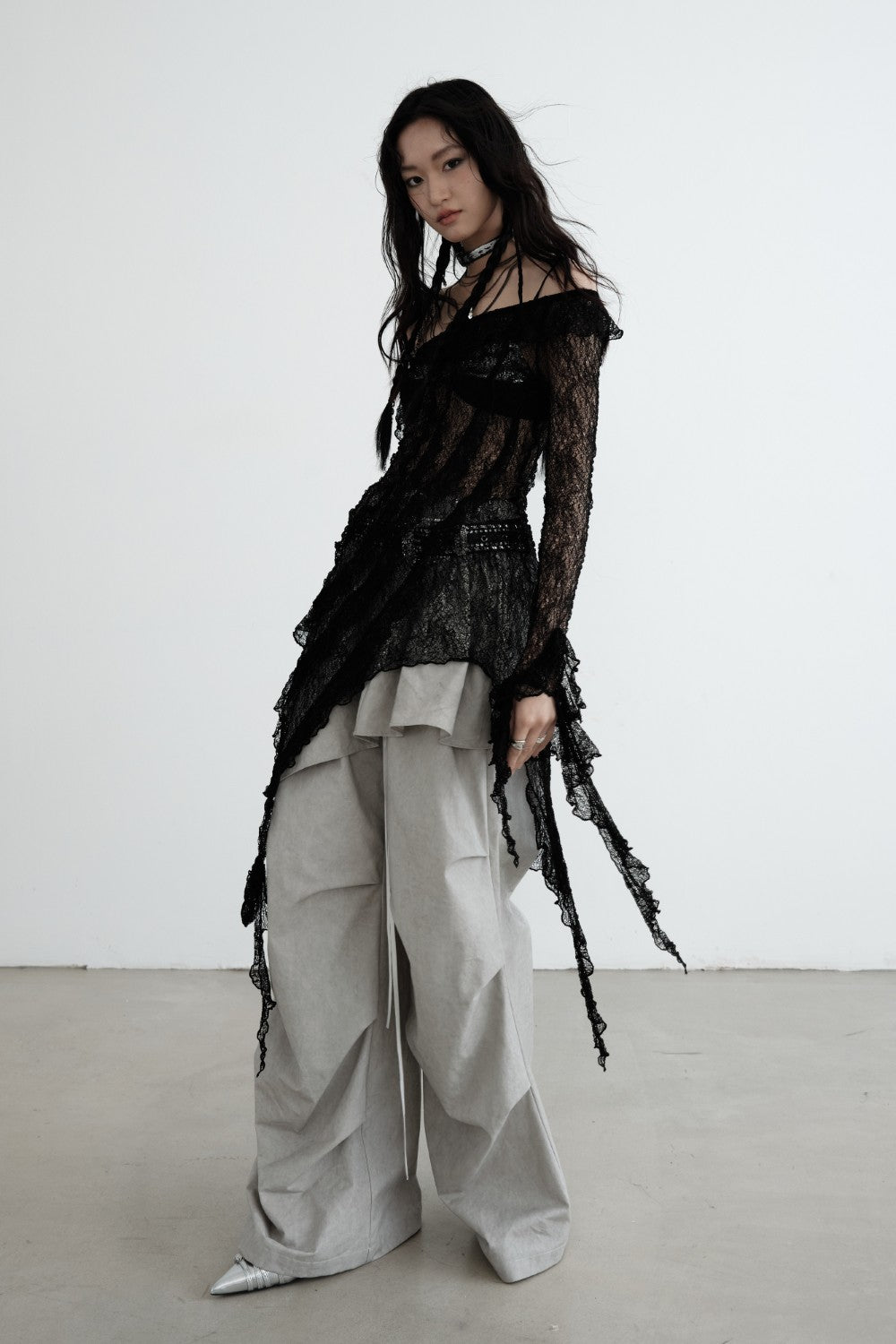 Sheer Lace Pullover Top