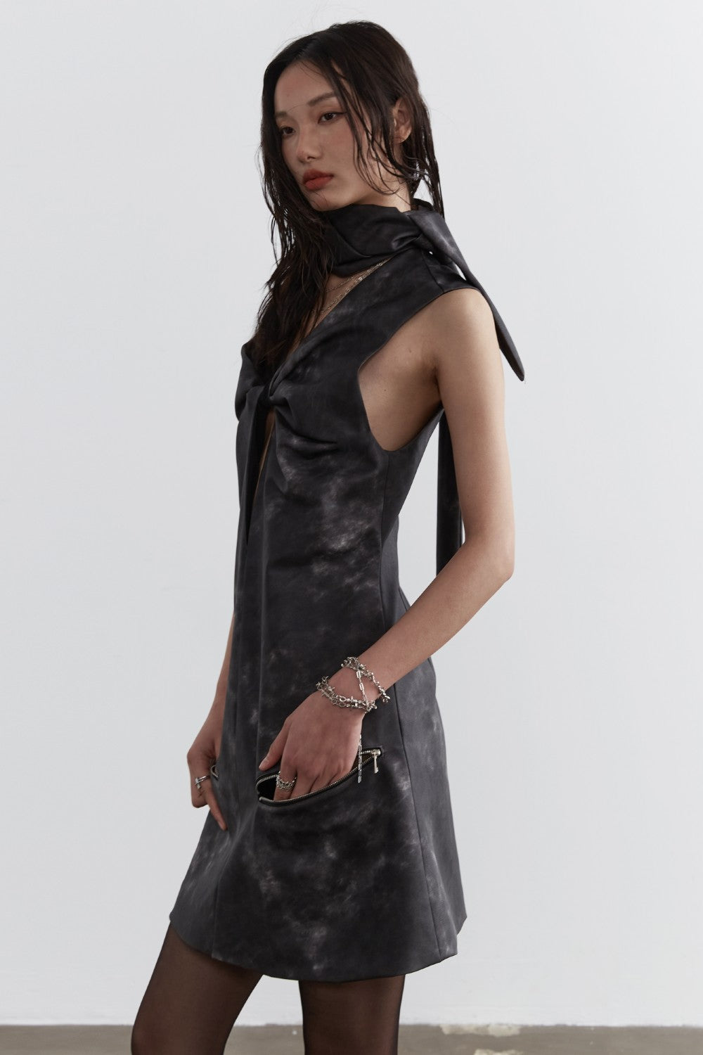 Knot Smoked Leather Dress