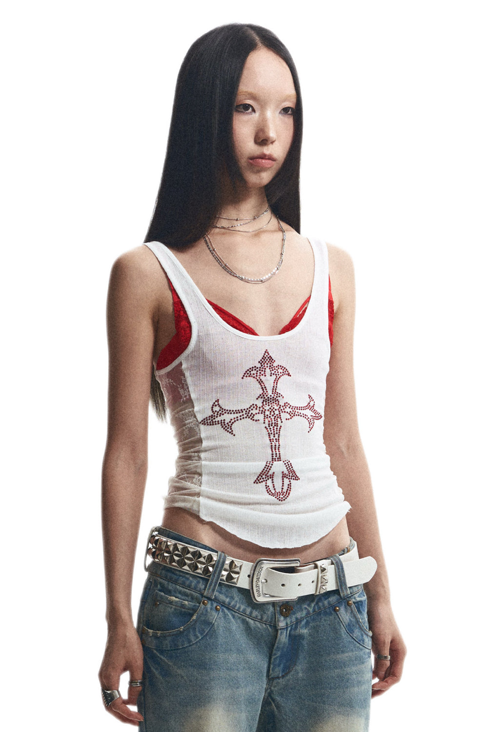 Rhinestone Cross Top