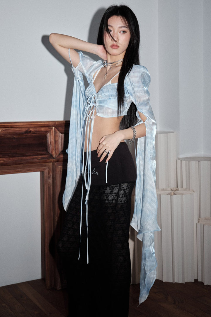 Rhinestone Sheer Maxi Skirt