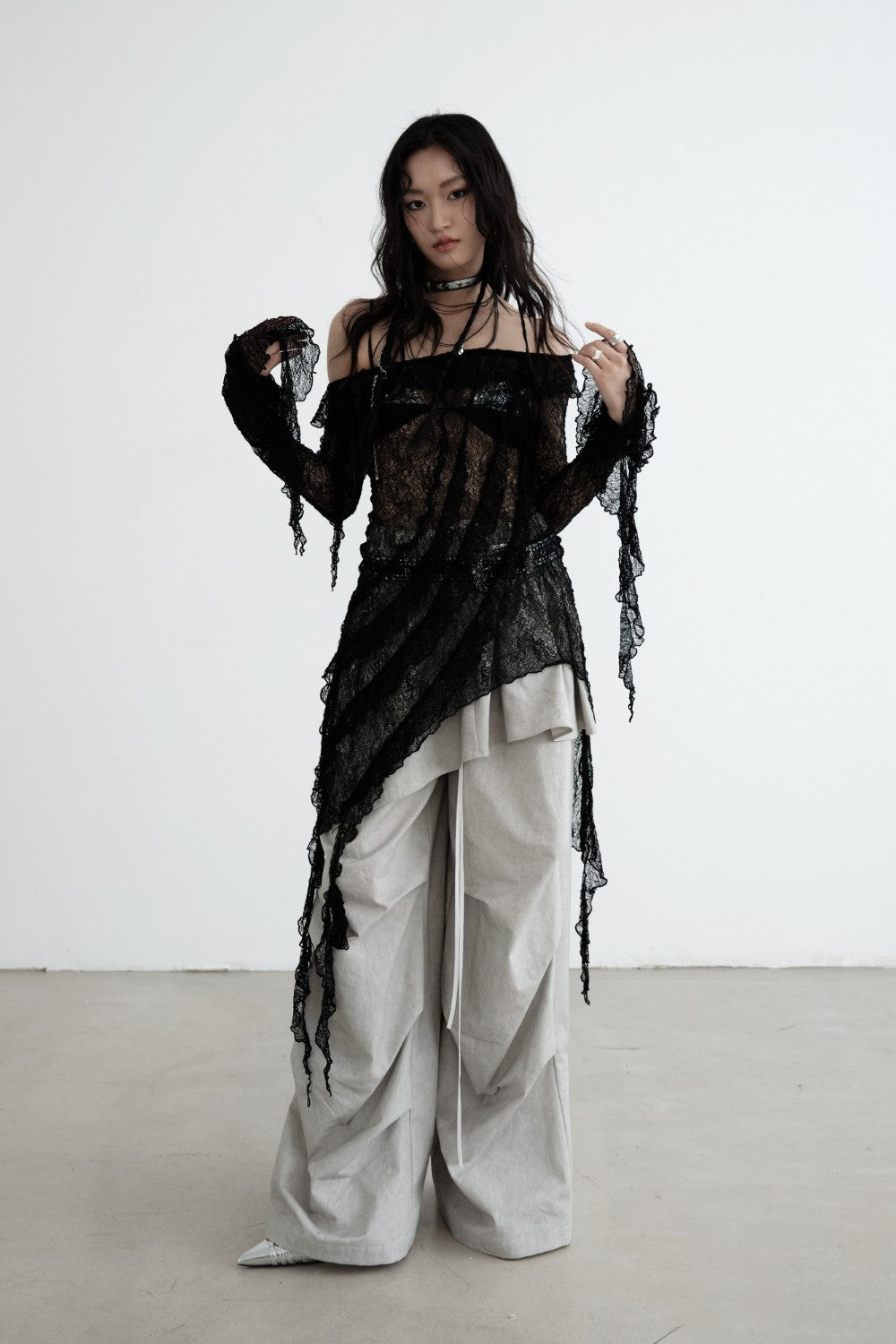 Sheer Lace Pullover Top