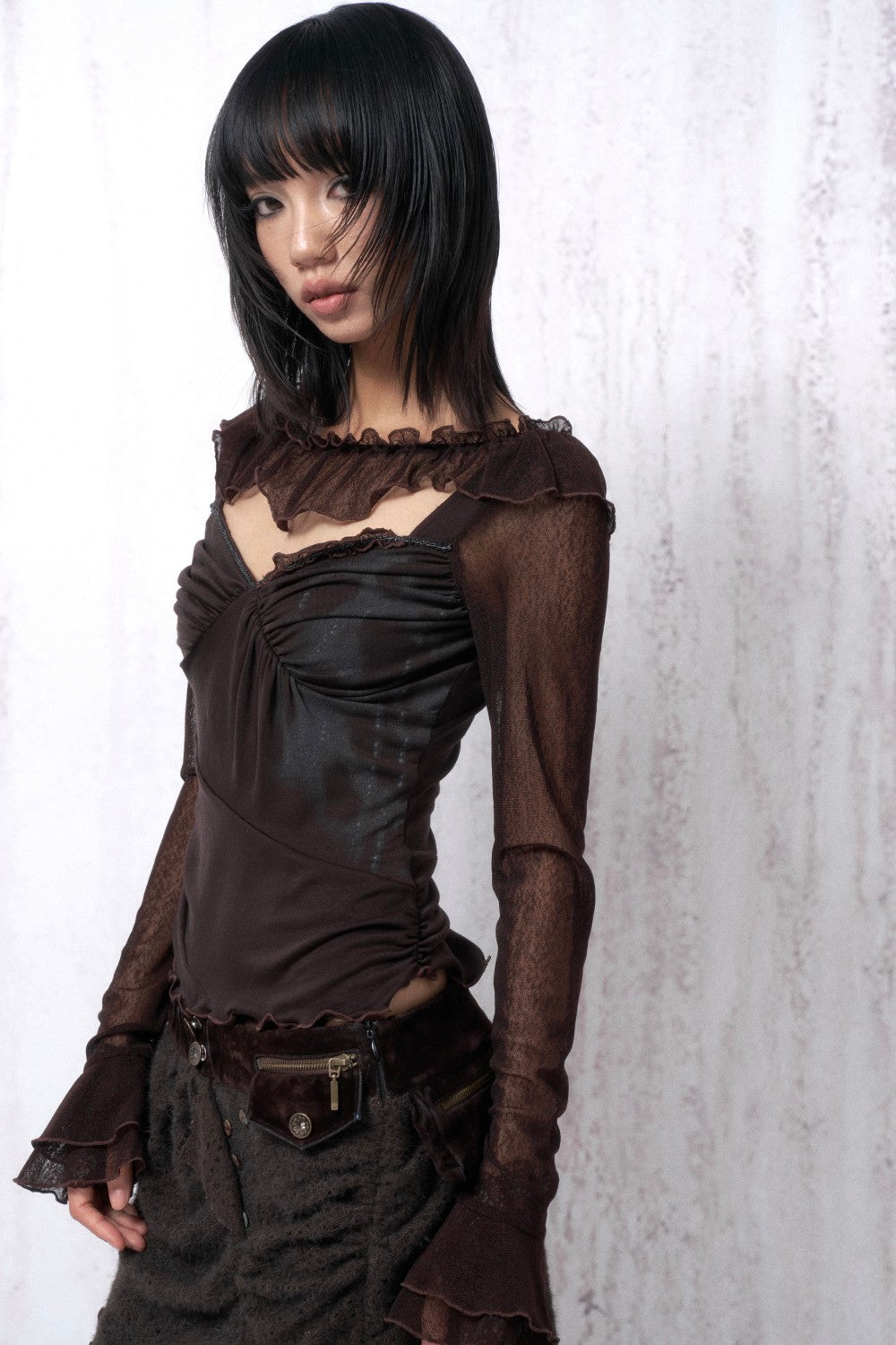 Vintage Mesh Fusion Top