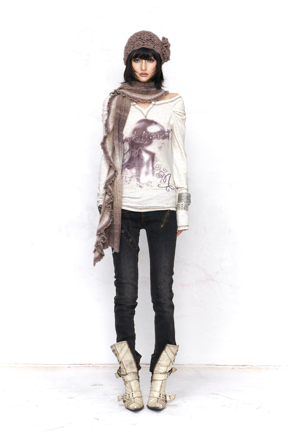 Retro Portrait Button Shirt