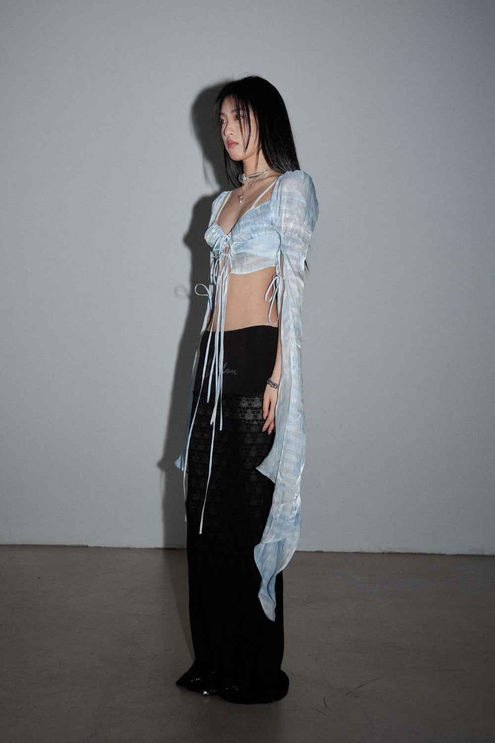 Rhinestone Sheer Maxi Skirt