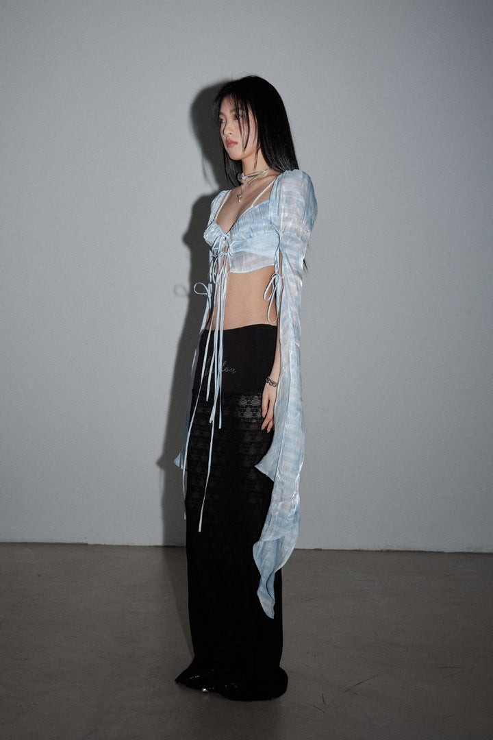 Rhinestone Sheer Maxi Skirt