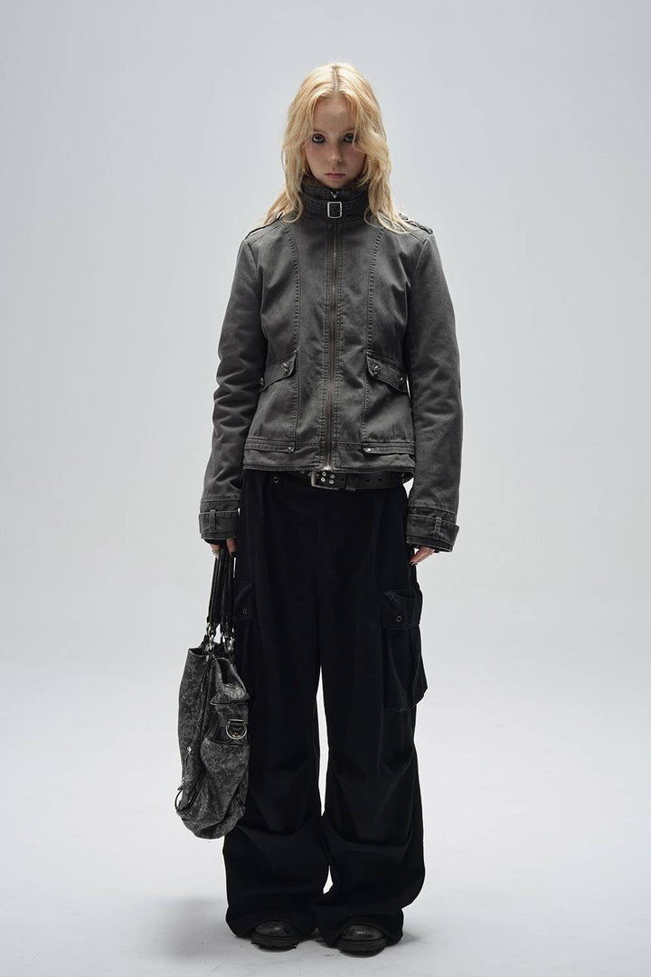 Vintage Fur Trim Utility Jacket