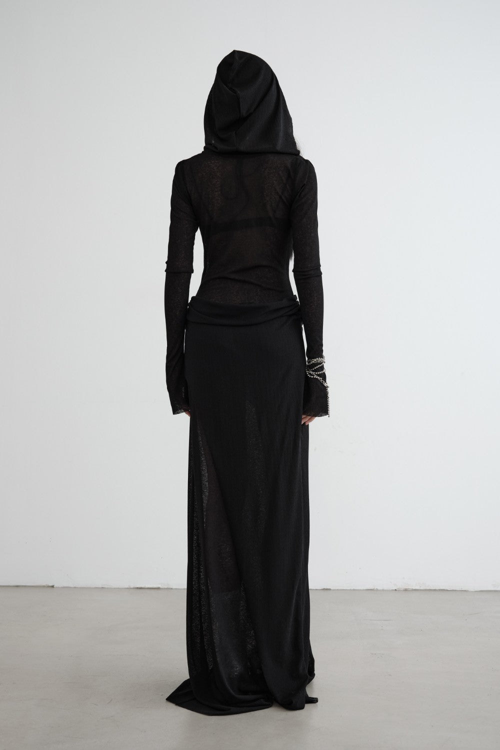 Hooded Knit Maxi Dress