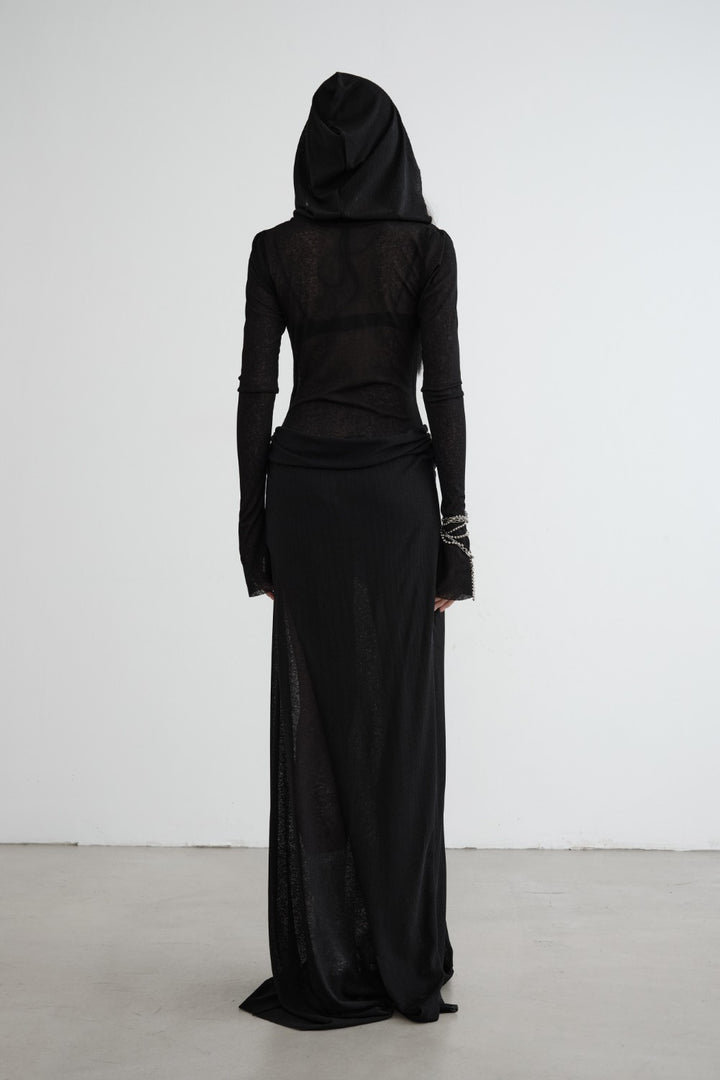 Hooded Knit Maxi Dress