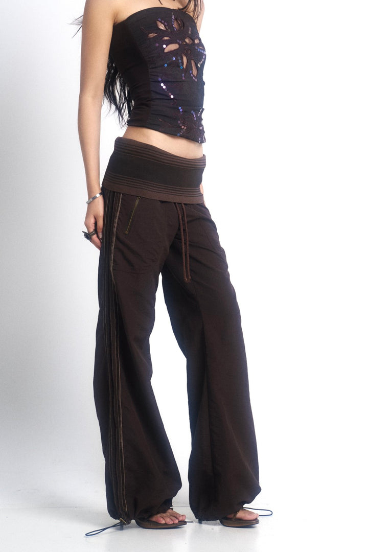 Fold-Over Striped Sweatpants