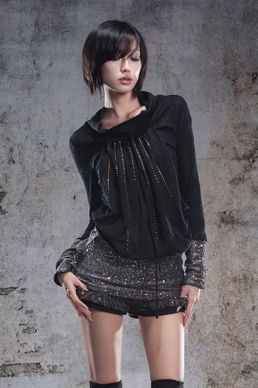 elara mini dress Elara Shimmer Mini Dress Black / S