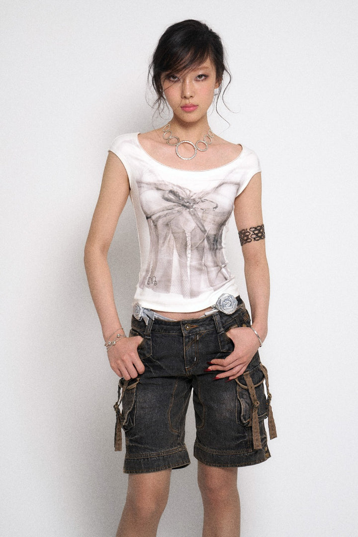 Backlace Ribbon T-Shirt