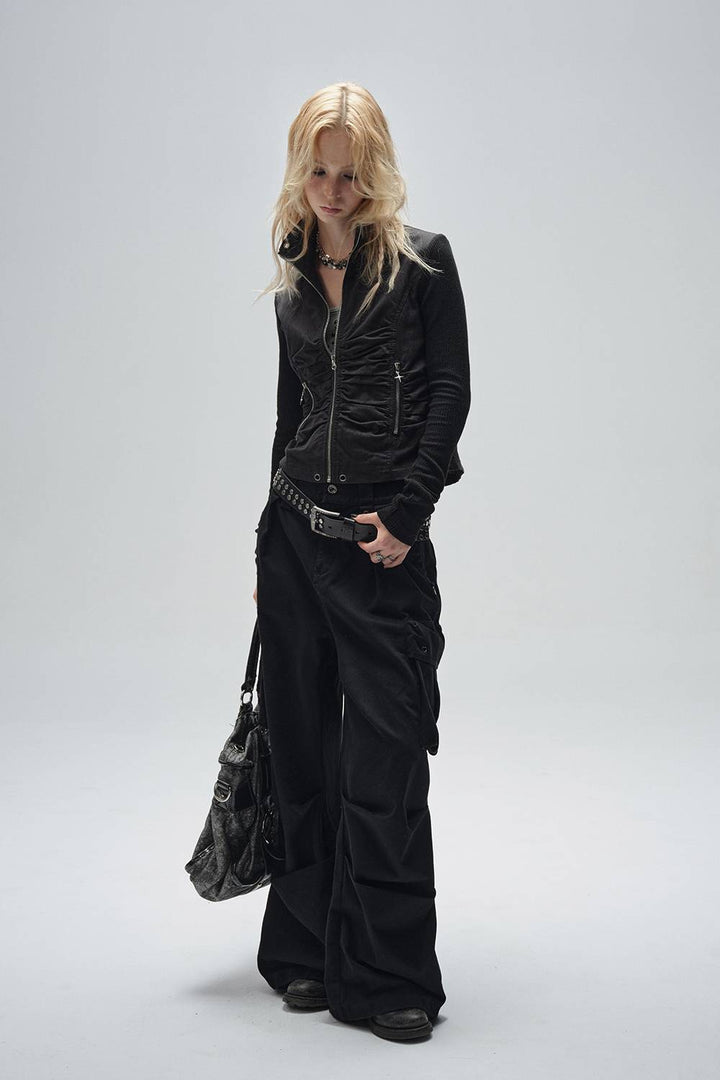 Slim Cropped Ruched Jacket