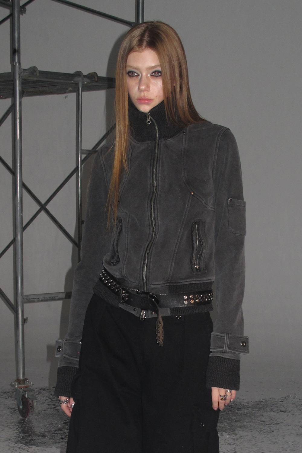 Ribbed Utility Bomber Jacket