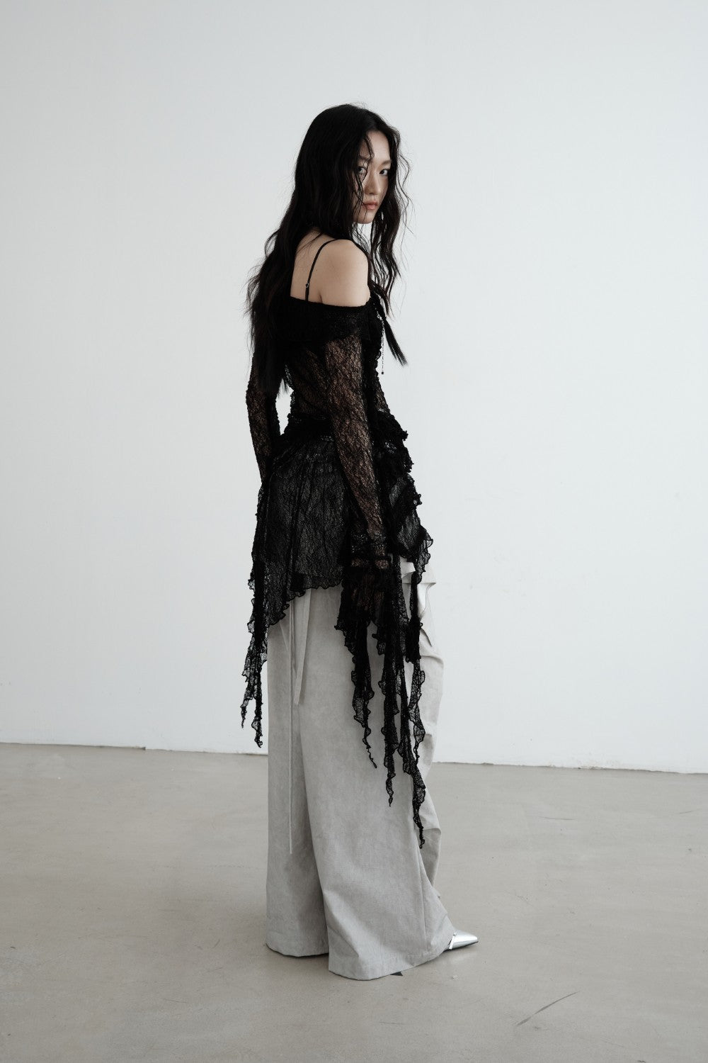 Sheer Lace Pullover Top