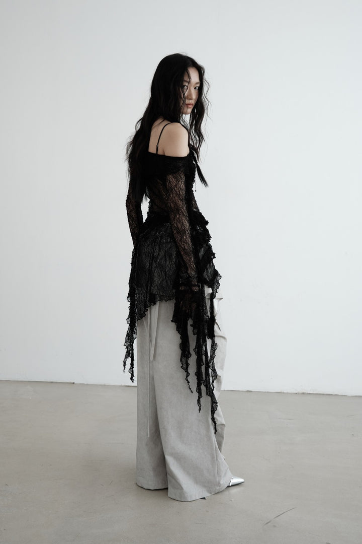 Sheer Lace Pullover Top