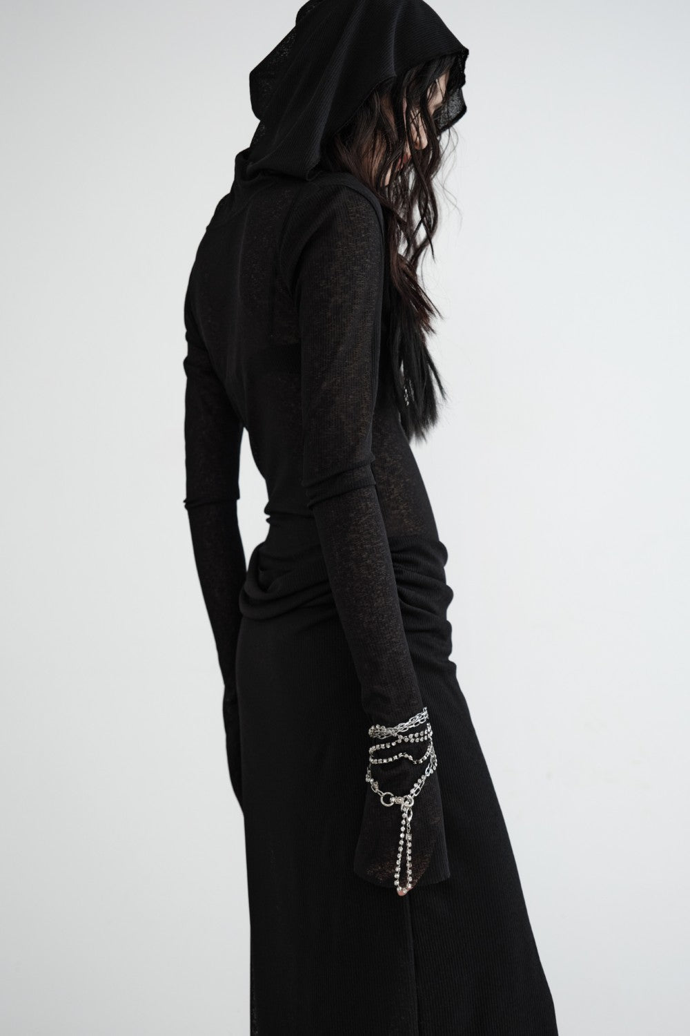 Hooded Knit Maxi Dress