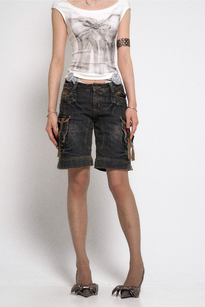 Retro Denim Cargo Jorts
