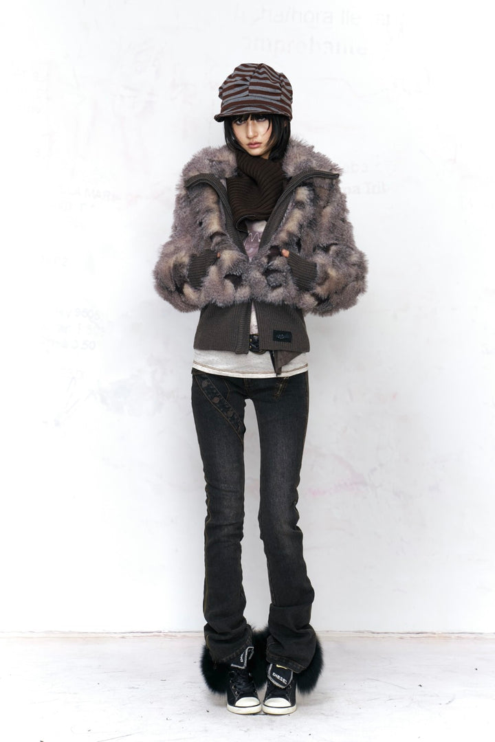 Ash Violet Fur Coat