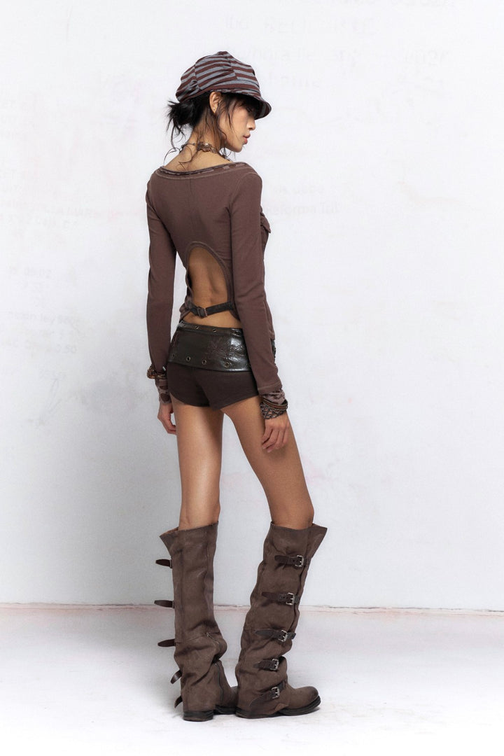 Elara V-Neck Cutout Shirt