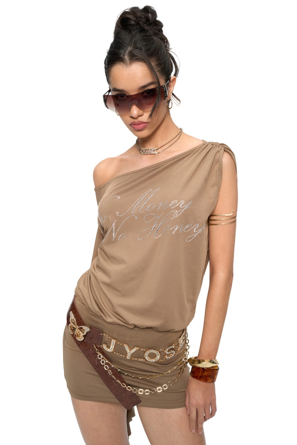 Rhea One-Shoulder Drape Dress