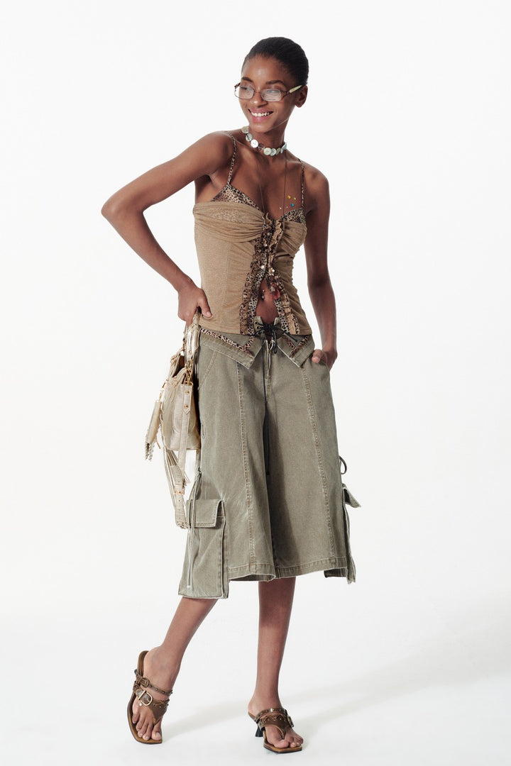 Button Corset Cami Top