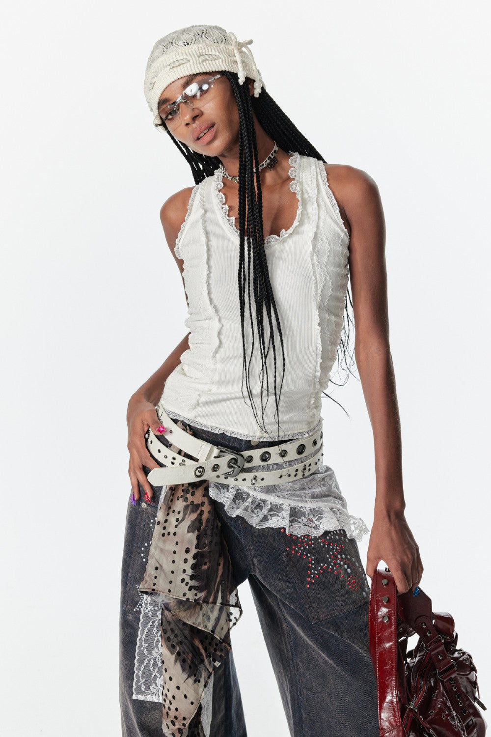 Ruched Lace Sparkle Top