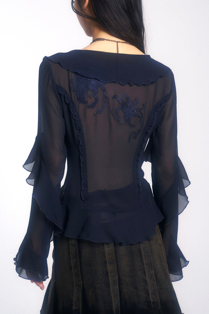 Blue Seraphine Floral Blouse