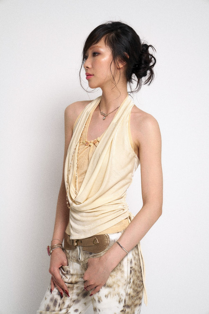 Pearl Chain Halter Top