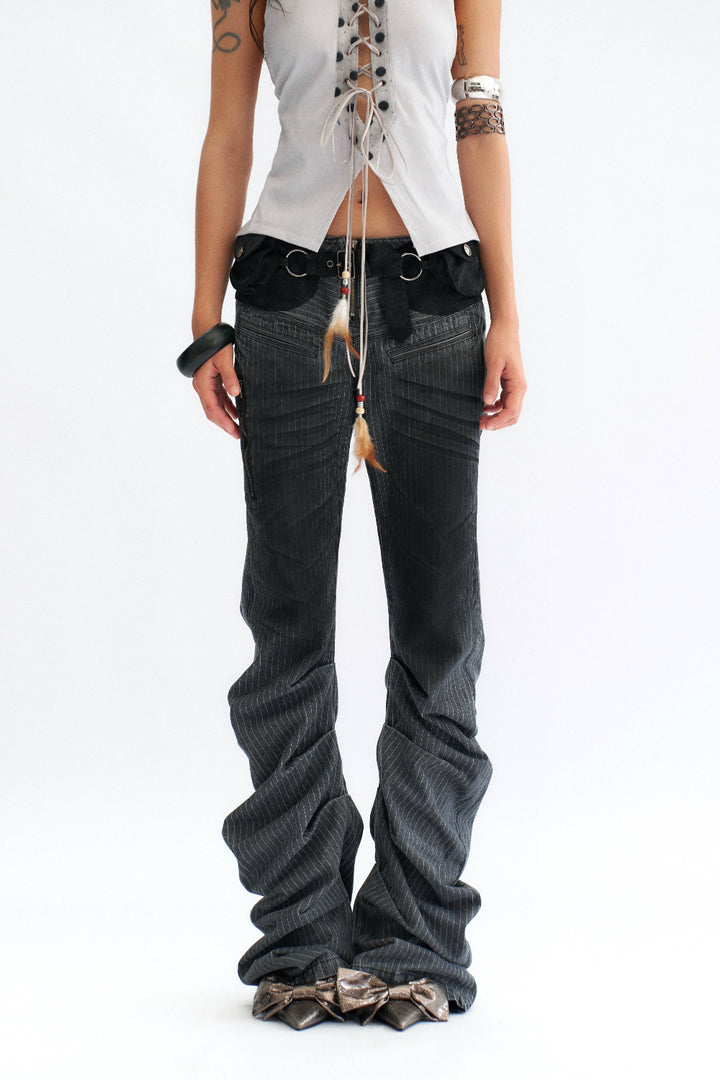 Stacked Pinstripe Jeans