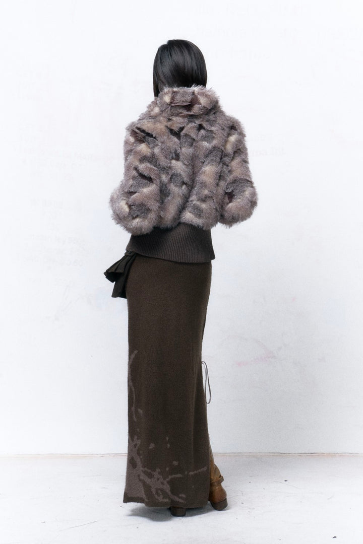Ash Violet Fur Coat