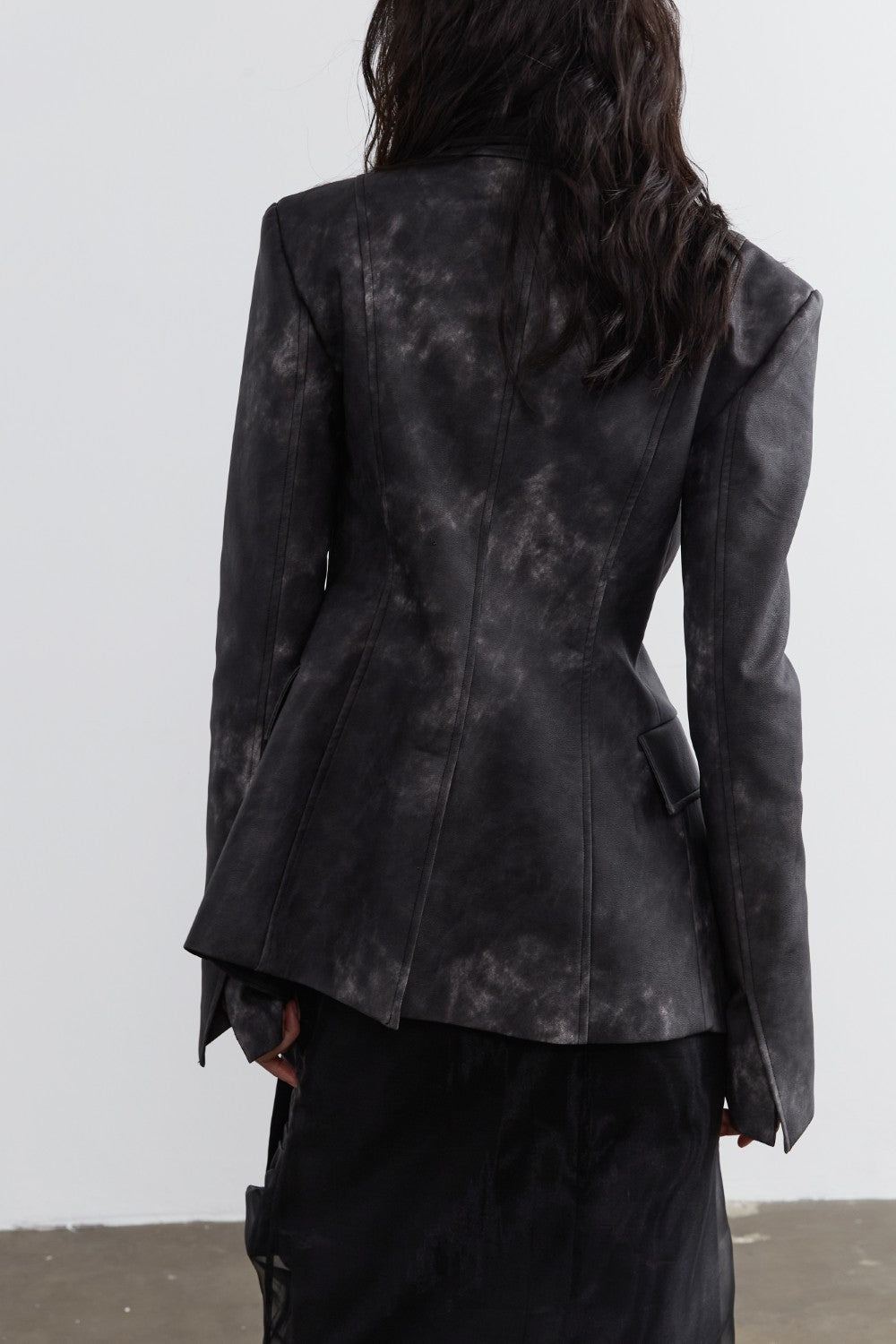 Charcoal Leather Blazer