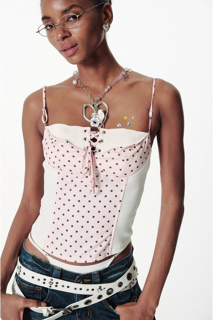 Lace-Up Bustier Cami Top