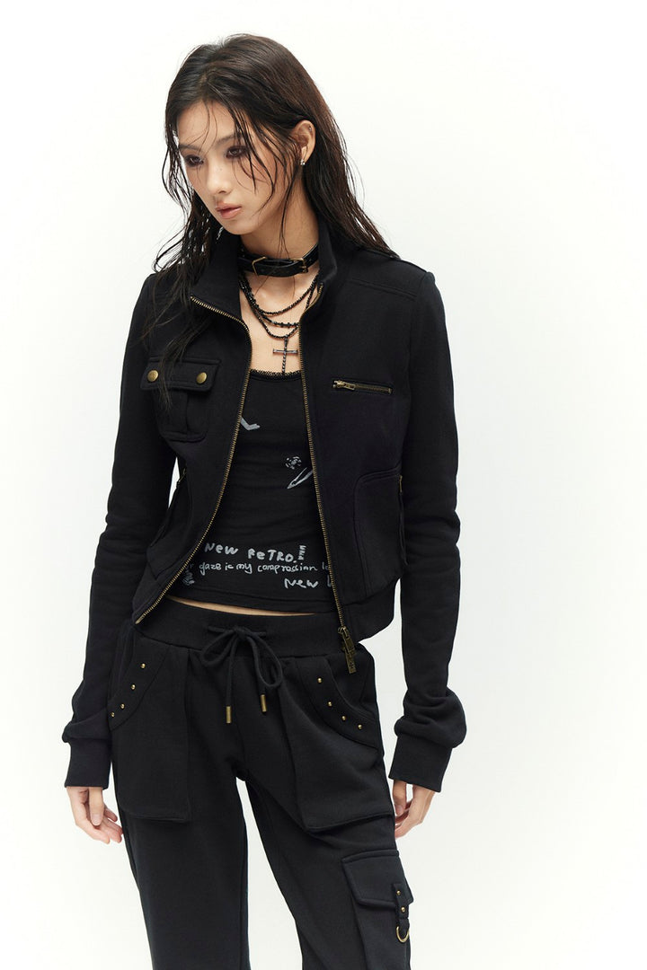 Talia Cropped Zip Sweatshirt