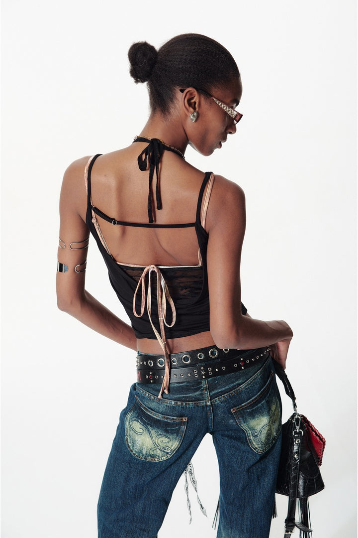 Lace Layered Wrap Top