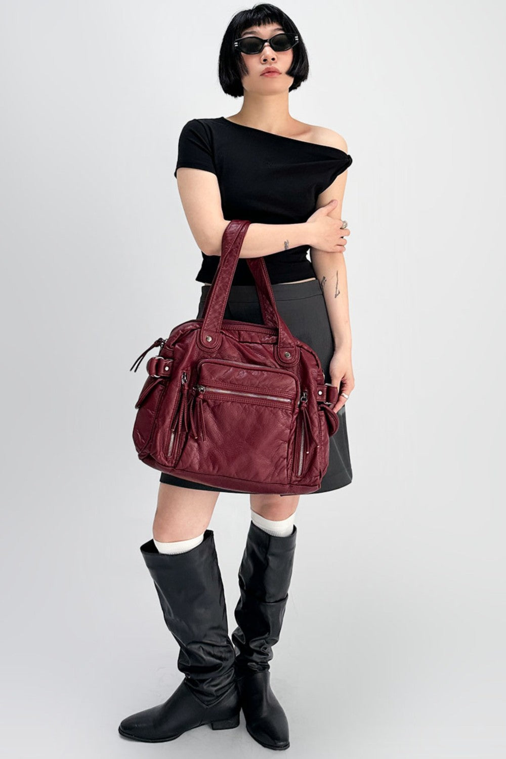 Cherry Moto Shoulder Bag