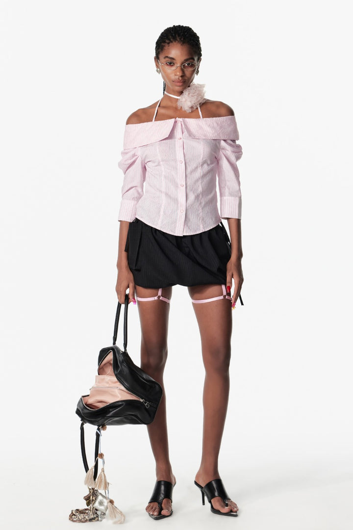 Balloon Pinstripe Skirt