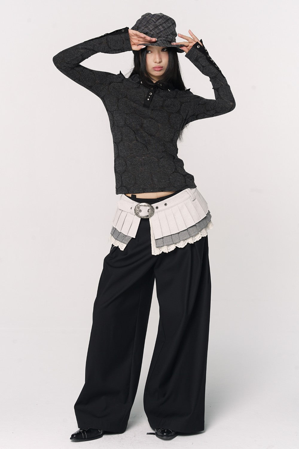 Textured Henley Knit Pullover