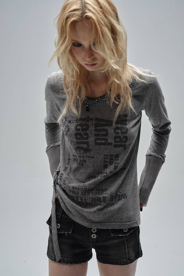 Printed Crew Neck Sweater