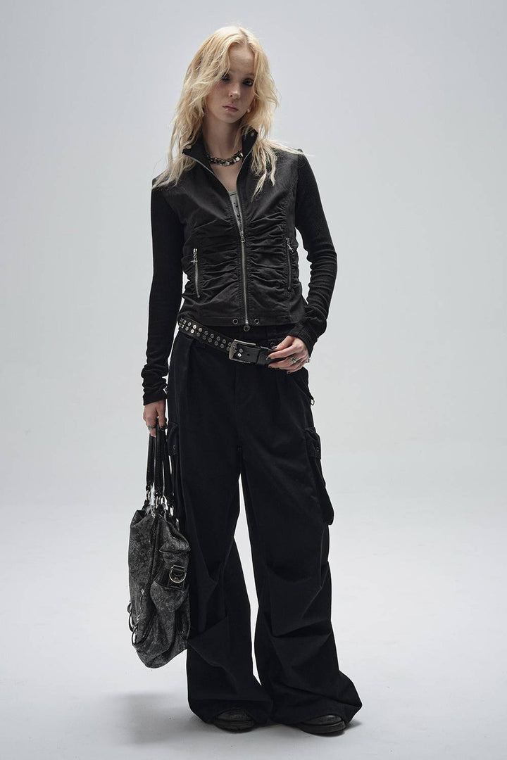 Slim Cropped Ruched Jacket