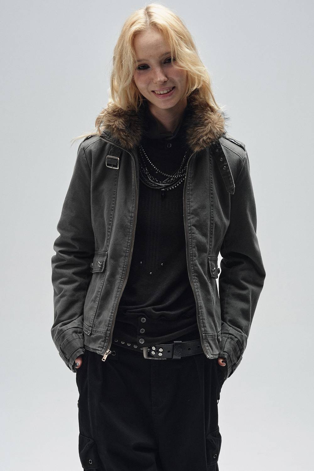 Studded Cross Turtleneck Shirt