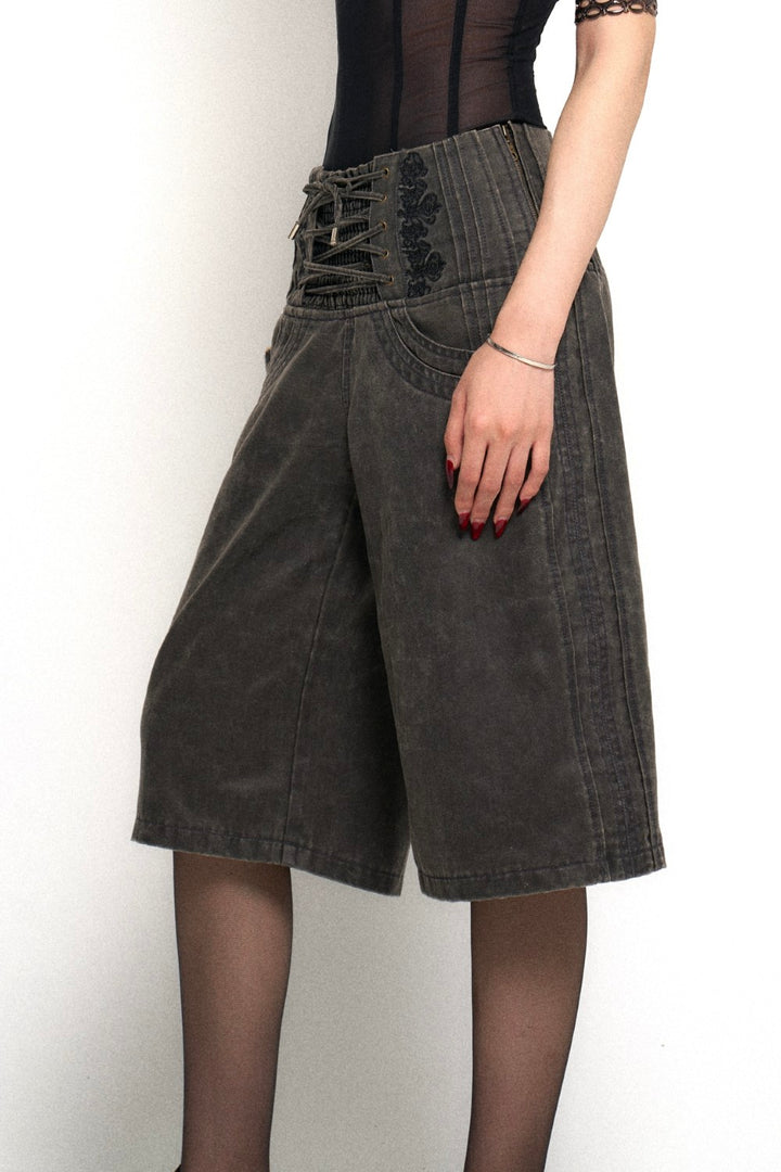 Laced Denim Jorts