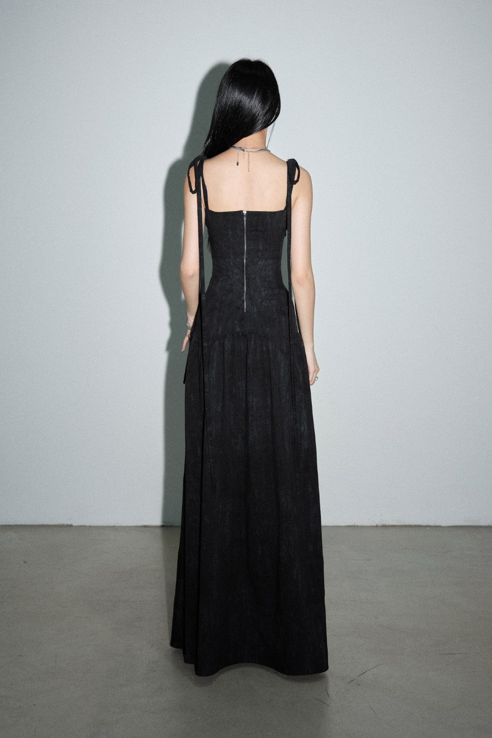 Structured Drawstring Maxi Dress