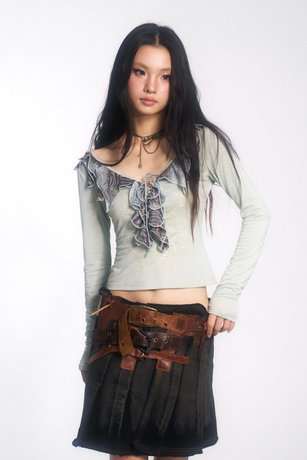 Ivy Ruffle Chainlink Shirt