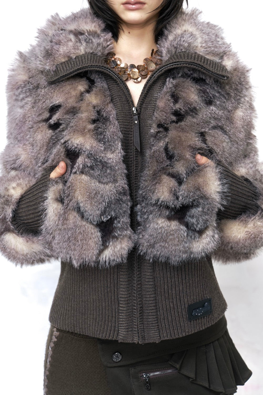 Ash Violet Fur Coat